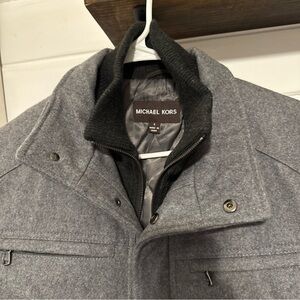 MICHAEL KORS MENS SMALL WOOL GREY LINED JACKET EUC